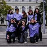 La prima crew che incontriamo � la veterana tra quelle baresi, nata com�� nel 2018. Si tratta del gruppo dei �QTDream�, riconoscibili grazie alle t-shirt viola...